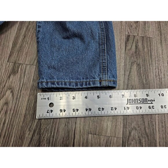 Vanilla Star Juniors Size 3 Distressed Straight Leg Button Fly Denim Blue Jeans - Picture 12 of 12